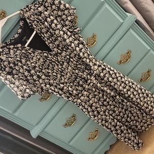 Womens navy and tan dress